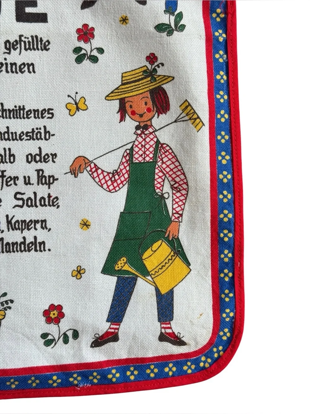 Vintage Kolf Baby Bib Scandinavian / Austrian Design With Fondue Recipe Linen